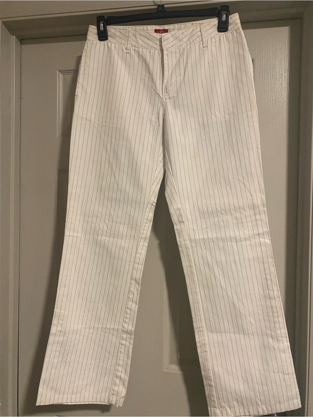 Dickies Cream White Pinstripe Wide-Leg Trousers